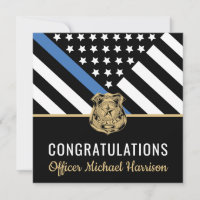 Police Blue Line Flag Herzlichen Glückwunsch Absch