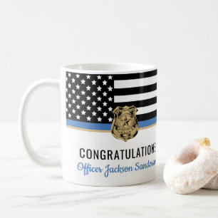 Police Blue Line Flag Herzlichen Glückwunsch Ruhes Kaffeetasse