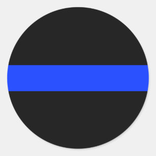 Police Blue Thin Line Runder Aufkleber