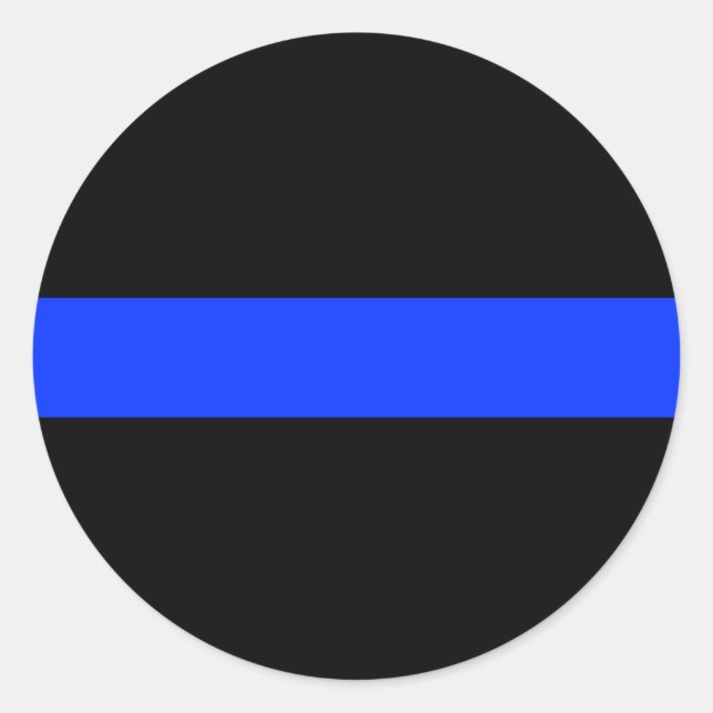 Police Blue Thin Line Runder Aufkleber (Vorderseite)