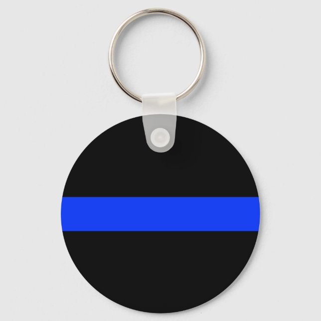 Police Blue Thin Line Schlüsselanhänger (Vorderseite)