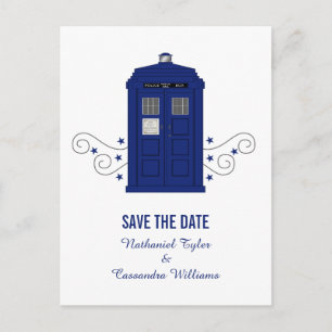 Police Box Save the Date Postcard v3 Ankündigungspostkarte