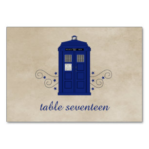 Police Box Tischkarte v6 Tischnummer