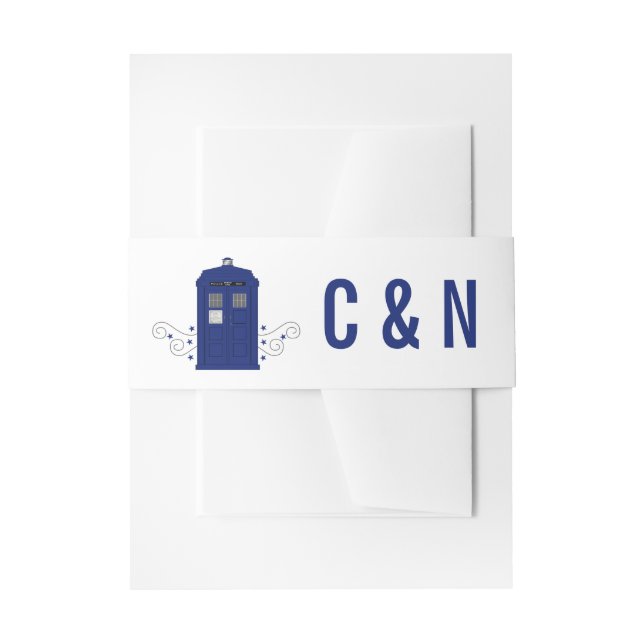 Police Box Wedding Bands v3 Einladungsbanderole (Vorderseite Beispiel)