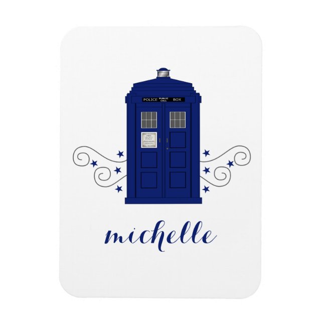 Police Box Wirbel Premium Magnet (Vertikal)