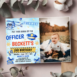 Police Boy 2. Geburtstag Party Foto Einladung