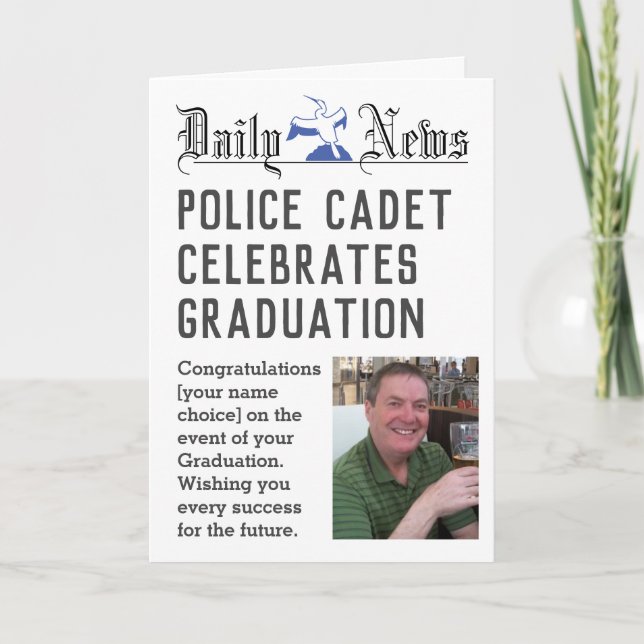 Police Cadet Abschluss Card zum Personalisieren Karte (Vorderseite)