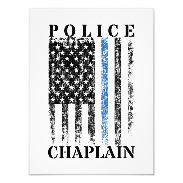 Police Chaplain American USA Flag Fotodruck (Vorne)