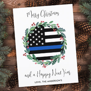 Police Christmas Thin Blue Line Budget Urlaub