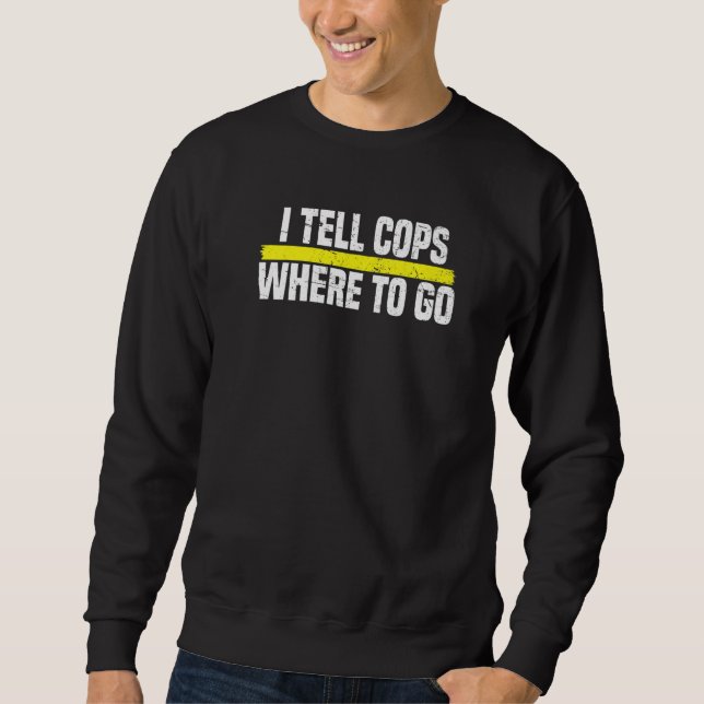 Police Cop Thin Gold Line Yellow - Emergency Dispa Sweatshirt (Vorderseite)