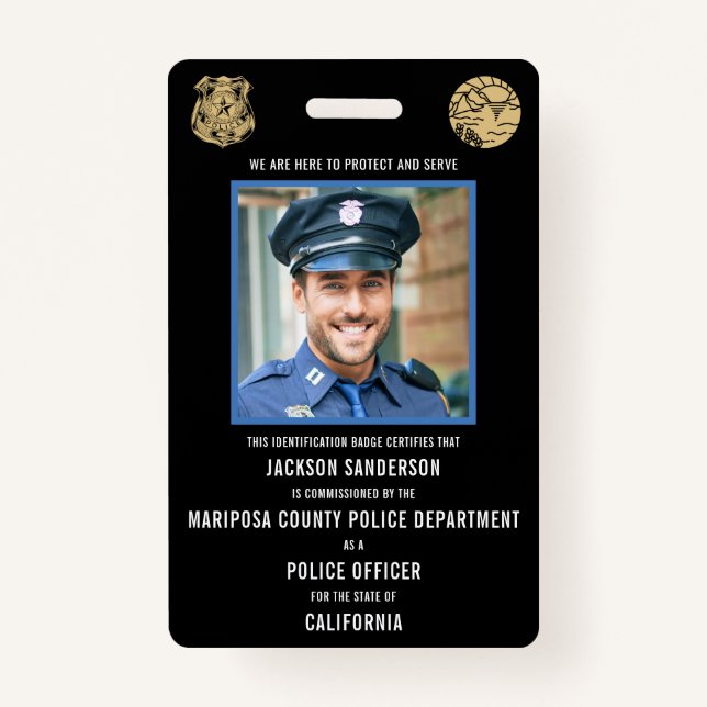 Police Department Law Enforcement Employee ID Ausweis (Vorderseite)