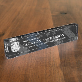 Police Department Thin Blue Line Logo Officer Namensplakette