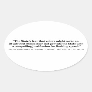 Police Dept of Chicago / Mosley 408 US 92 96 1972 Ovaler Aufkleber