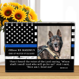 Police Dog Thin Blue Line Officer K9 Memorial Fotoblock