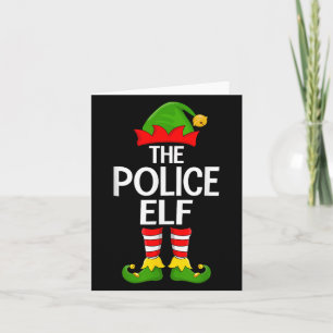 Police Elf Xmas Matching Family Elf Squad Christma Karte