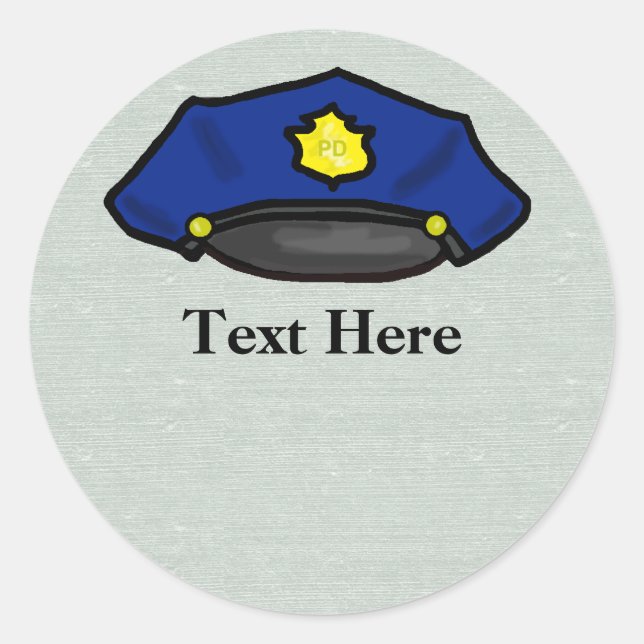 Police Hat Polizist Cap Stickers Namensmarken (Vorderseite)