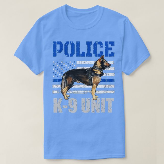Police K9 Unit  Thin Blue Line Officer Dog Costume T-Shirt (Design vorne)