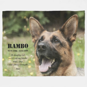Police K-9 Hund Foto K9 Gebet Gedenkstätte Fleecedecke