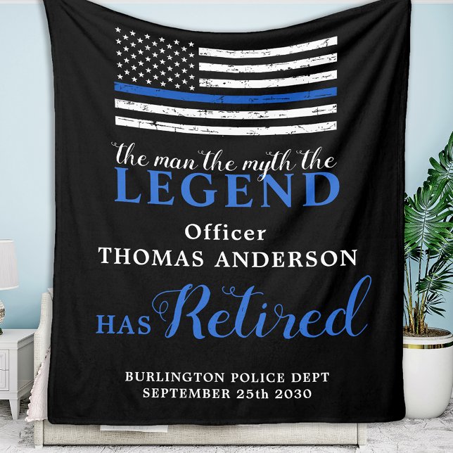 Police Legend Thin Blue Line Flaggenretirement Fleecedecke (Von Creator hochgeladen)