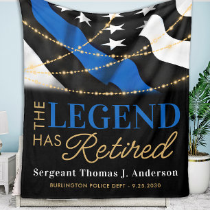Police Legend Thin Blue Line Flaggenretirement Ges Fleecedecke
