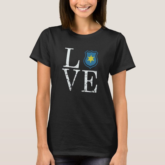 Police Love Police Badge T-Shirt (Vorderseite)