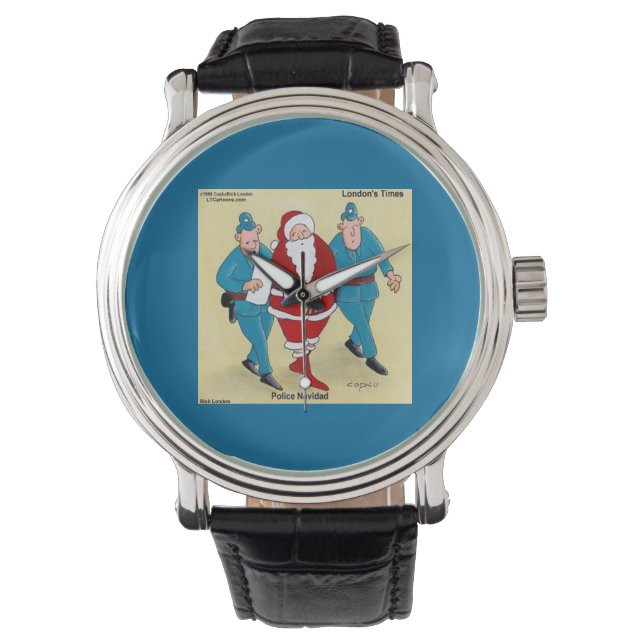 Police Navidad Funny Christmas Watch Armbanduhr (Vorderseite)