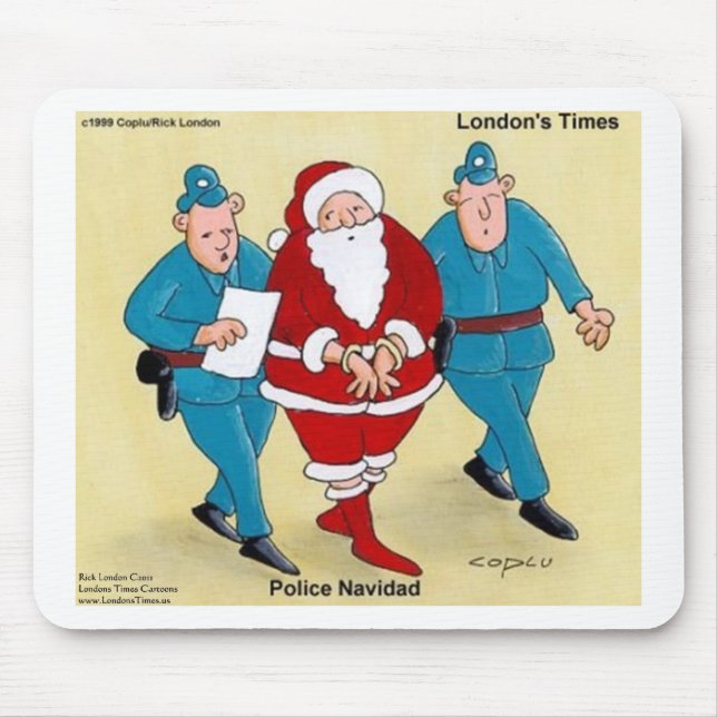 Police Navidad Funny Christmas Weihnachtsgeschenke Mousepad (Vorne)