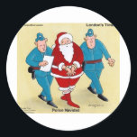 Police Navidad Funny Christmas Weihnachtsgeschenke Runder Aufkleber<br><div class="desc">Sie sehen ein T-Shirt, eine Kappe, eine Tasse, eine Karte oder ein anderes Geschenk oder können von den Google-Cartoon der Londoner Londoner City an der 1. Stelle platziert werden. Dieser Artikel enthält den preisgekrönten Cartoon "Police Navidad". Wir bieten leichtere schnelle weltweite Versand, und wenn Sie in den kontinentalen USA leben...</div>