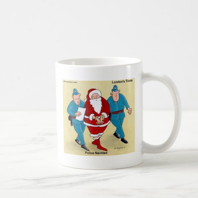 Police Navidad Funny Weihnachtsgeschenke und T-Shi Tasse (Rechts)