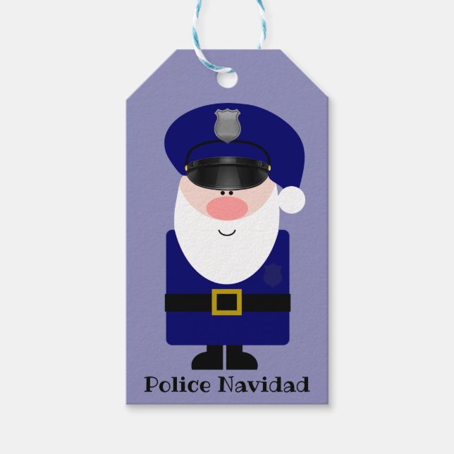Police Navidad Santa Geschenkanhänger (Vorderseite)