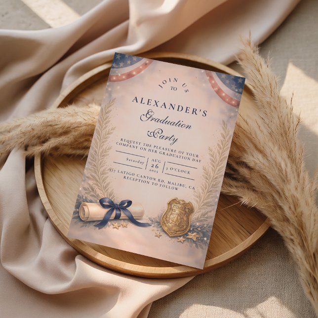 Police Officer Academy Milestone Graduation Einladung (Von Creator hochgeladen)