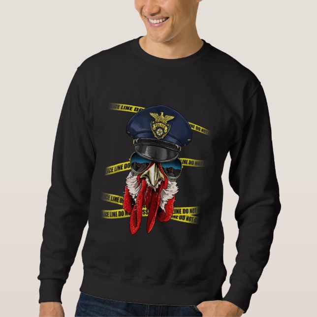 Police Officer Chicken PD Cop Crime Scene Chicken Sweatshirt (Vorderseite)