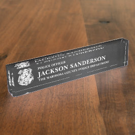 Police Officer Department Law Enforcement Logo Namensplakette