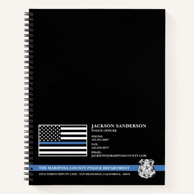 Police Officer Department Law Enforcement Logo Notizbuch (Vorderseite)