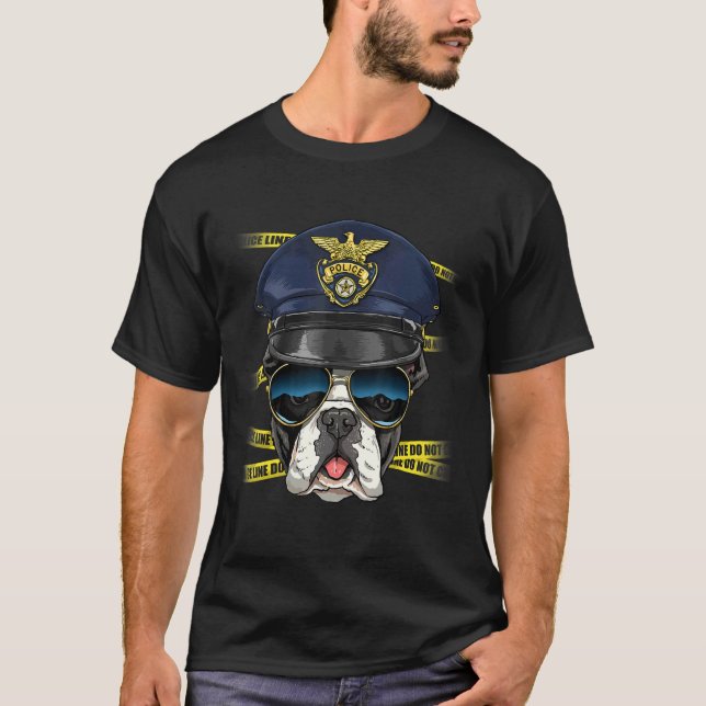 Police Officer French Bulldog PD Cop Crime Scene K T-Shirt (Vorderseite)