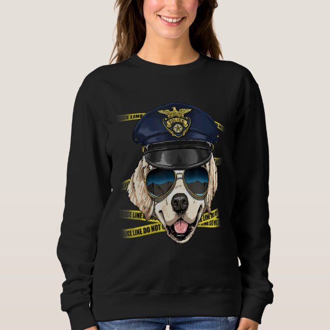 Police Officer Golden Retriever Cop Crime Scene K9 Sweatshirt (Vorderseite)