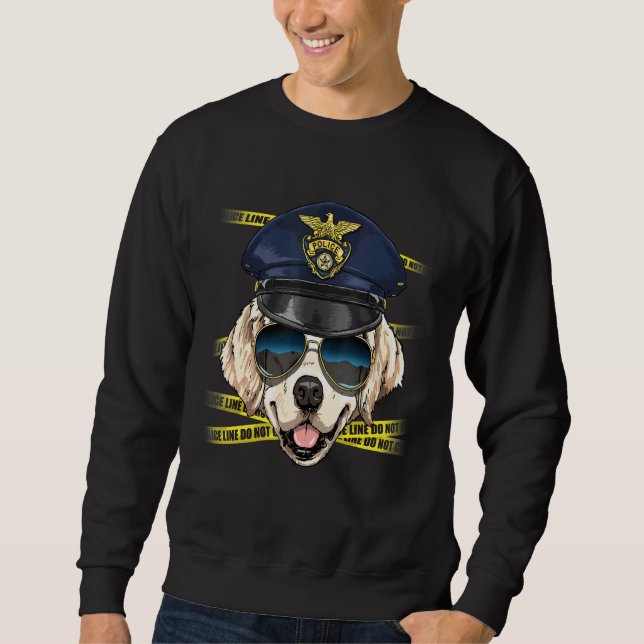 Police Officer Golden Retriever Cop Crime Scene K9 Sweatshirt (Vorderseite)