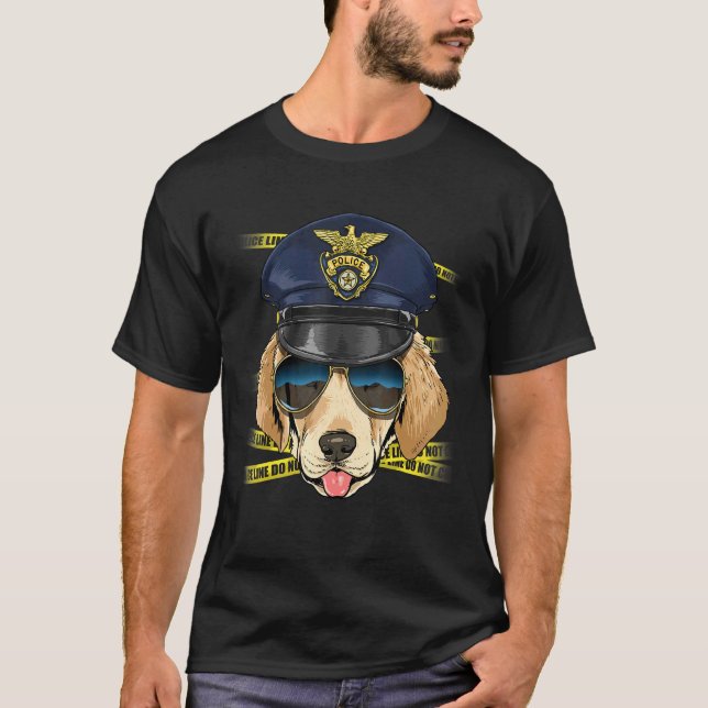 Police Officer Labrador Retriever Cop Crime Scene  T-Shirt (Vorderseite)