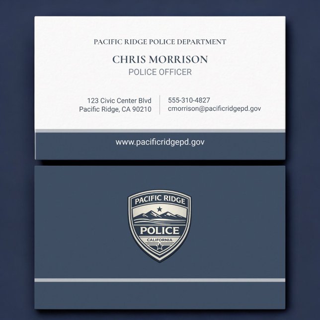 Police Officer Law Enforcement Logo Business Card Visitenkarte (Von Creator hochgeladen)
