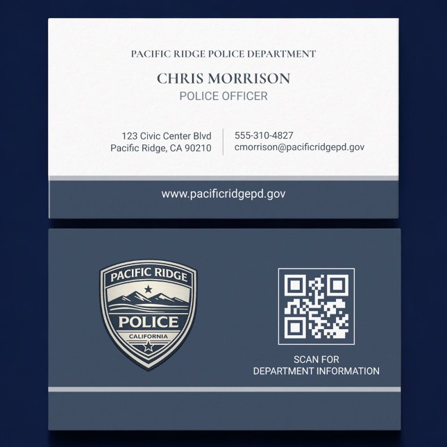 Police Officer Law Enforcement QR Code Logo Visitenkarte (Von Creator hochgeladen)