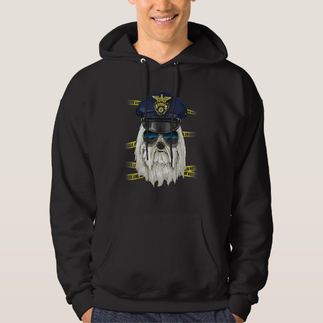 Police Officer Maltese Cop Crime Scene K9 Maltese  Hoodie (Vorderseite)