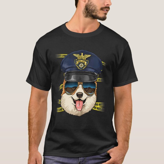 Police Officer Pembroke Welsh Corgi PD Cop Crime S T-Shirt (Vorderseite)