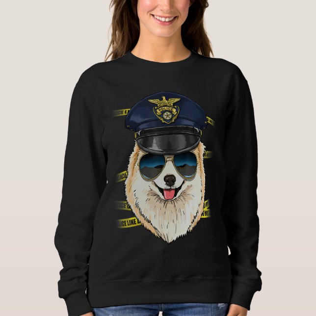 Police Officer Pomeranian Cop Crime Scene K9 Pom D Sweatshirt (Vorderseite)