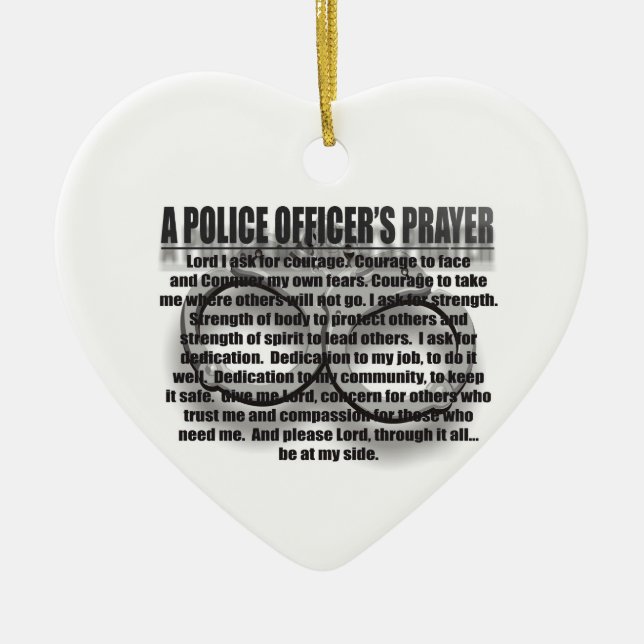 Police Officer Prayer Keramik Ornament (Vorne)