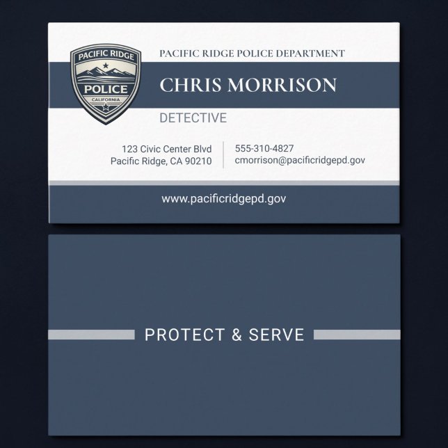 Police Officer Professional Business Card Visitenkarte (Von Creator hochgeladen)