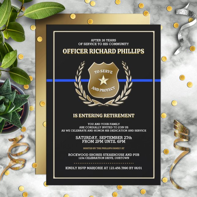 Police Officer Retirement Party Invitation Einladung (Von Creator hochgeladen)
