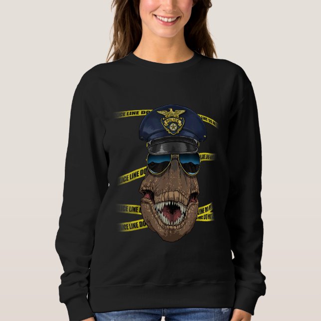 Police Officer Rex Dino PD Cop Crime Scene Dinosau Sweatshirt (Vorderseite)