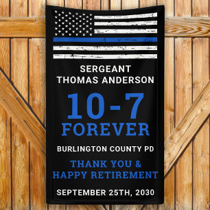 Police Party Thin Blue Line 10-7 Happy Rente Banner