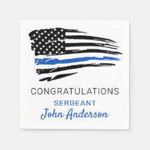 Police Party Thin Blue Line Flag Gratulation