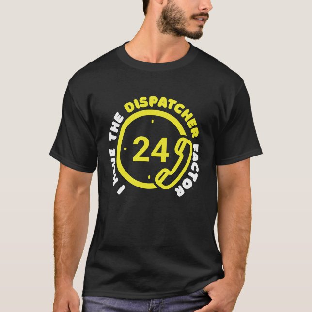 Police Phone Thin Yellow Line Emergency  Gold Disp T-Shirt (Vorderseite)